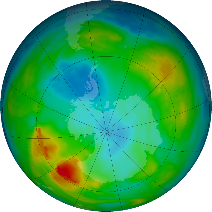 Antarctic ozone map for 28 May 1980